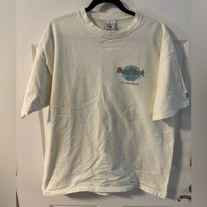 Vintage Hard Rock Cafe Fort Lauderdale Florida White Thrasher Tourist Tee XL USA